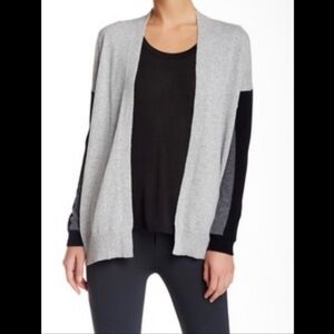 Vince Cashmere gray black color block open sweater XS